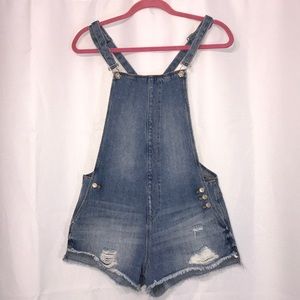 ZARA - TRAFALUC: SHORT JEAN ROMPER/ RIPPED